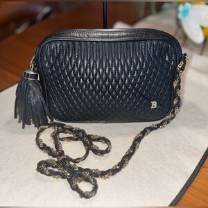 Bally Quilted Lambskin Crossbody | Leather Interior |Gold Chain Camera Bag